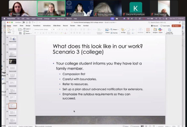 Відбулася лекція американської професорки про травмоорієнтовану педагогіку